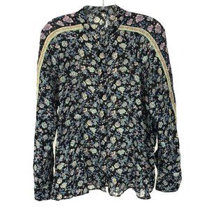 Womens Size XS Anthropologie Free People Multicolor Skyway Drive In Blouse